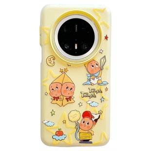 拓岚 适用华为mate70pro+新款手机壳趣味动漫卡通可爱黄色星星小人mate60pro硅胶二合一pura80/70pro挂绳男女