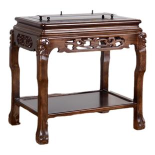 实木花架鱼缸架子底座摆台奇石桌盆景架置物架长方形沙发边几茶几