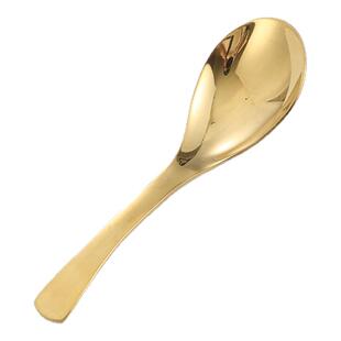 304不锈钢汤匙调羹商用甜品刨冰雪糕勺家用韩式创意金色吃饭勺子