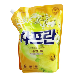 韩国进口正品LG衣物柔顺剂洗衣柔软防静电木棉花香味持久补充袋装