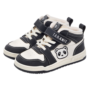 泰兰尼斯儿童板鞋2025冬季新款男童加绒保暖运动鞋女童熊猫休闲鞋