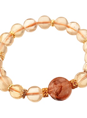 【长安花】与卿 红胶花13.5mm+柠檬晶9mm+黄水晶8.5mm