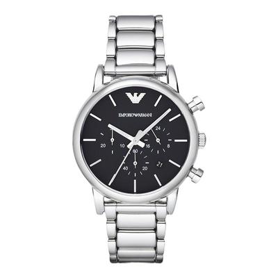 阿玛尼商务大表盘酷黑男表