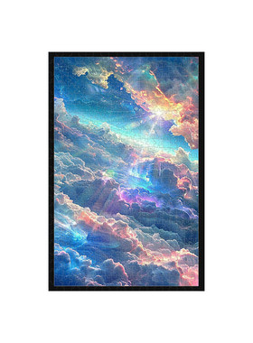 漂亮的星空木质拼图1000片带相框成人解压定制礼物儿童益智玩具