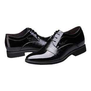 增高鞋男8cm商务正装皮鞋隐形内增高6CM青年春秋季休闲潮流结婚鞋