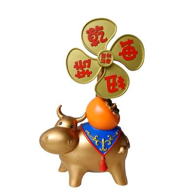 树脂牛市新中式牛柿牛转乾坤摆件