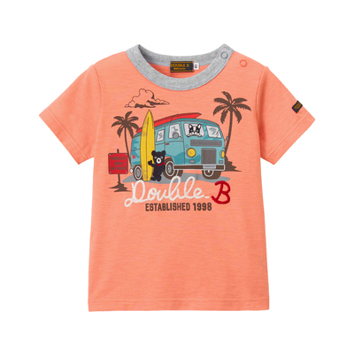 度假风卡通刺绣宝宝短袖T恤