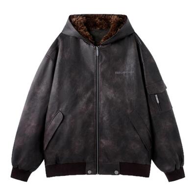 BJHG连帽棉服男冬季防风夹克外套