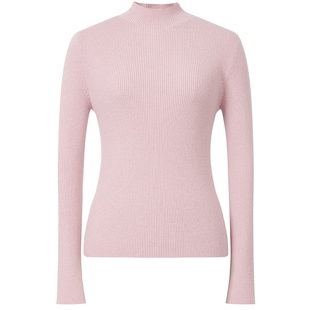 【会员专享】红袖2025秋新款女装热感功能纱线正肩半高领针织衫