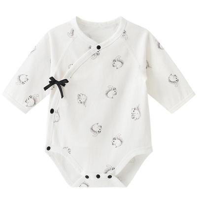 乖奇熊新生儿宝宝长袖绑带包屁衣