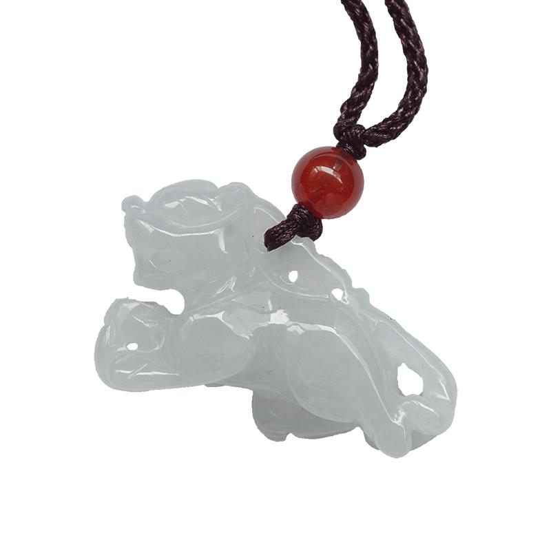 鈺達(dá)翡翠虎項(xiàng)墜 玉石生肖虎項(xiàng)鏈掛件 玉虎吊墜立體A貨玉冰糯種dz4