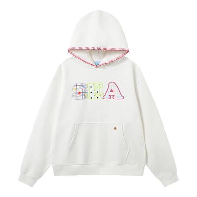 CryingCenter 加绒SEA贴布绣连帽卫衣 哭喊中心