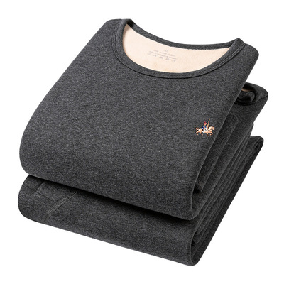 加肥加大码保暖纯棉男打底衫