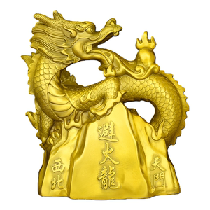 黄铜避火龙乾卦厨房西北摆件