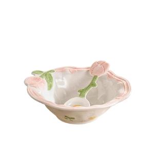 佩尔森碗家用餐具套装陶瓷汤碗面碗菜盘子小清新高颜值釉下彩碗具