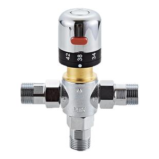 乔斯黄铜恒温混水阀 明装太阳能活接恒温阀 大流量温控阀 管道阀