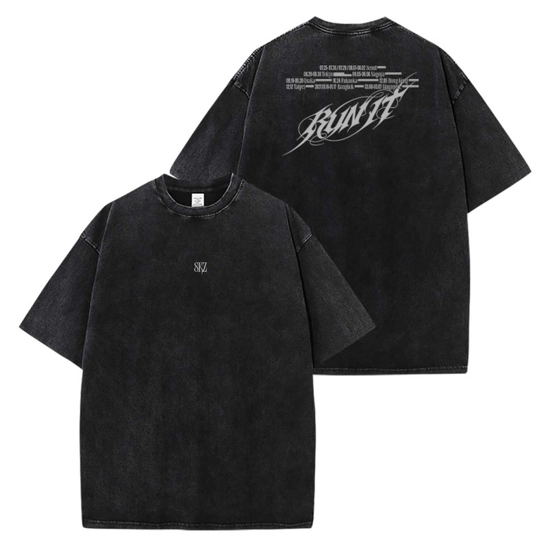 StrayKids2026-2027演唱会RunIt周边同款短袖T体恤纯棉印花上衣服