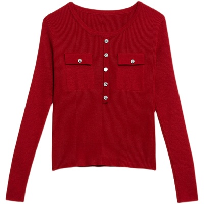 气质短款毛衣女修身针织打底衫