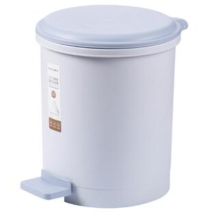 茶花家用客厅脚踏式带盖垃圾桶6L