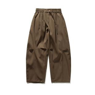 GoodNorth秋季复古咖色裤子男女款宽松慵懒bf风直筒显瘦休闲长裤