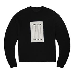 Organic Emotion圆领卫衣复古贴布刺绣logo廓形上衣 OE原始情绪