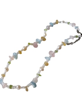 糖果色锁骨链项链原创串珠