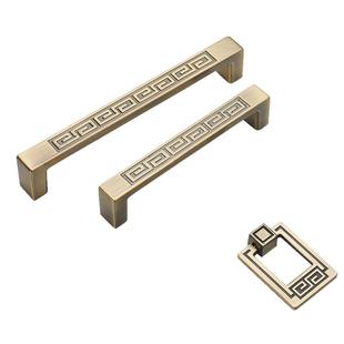 新中式柜门拉手仿古橱柜子橱门实心青古铜把手衣柜抽屉铜拉手拉环