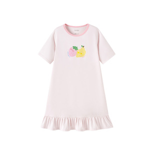 全棉时代2026年夏新款女童纯棉睡裙儿童宝宝凉感家居裙女孩小裙子