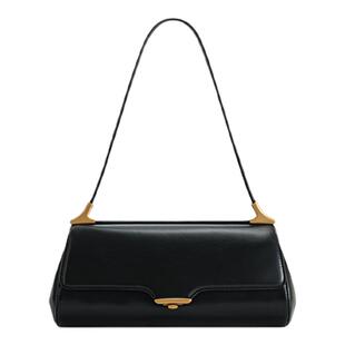 JW PEI大容量单肩包Eloise新款女包法棍包黑色复古通勤包包女7C66