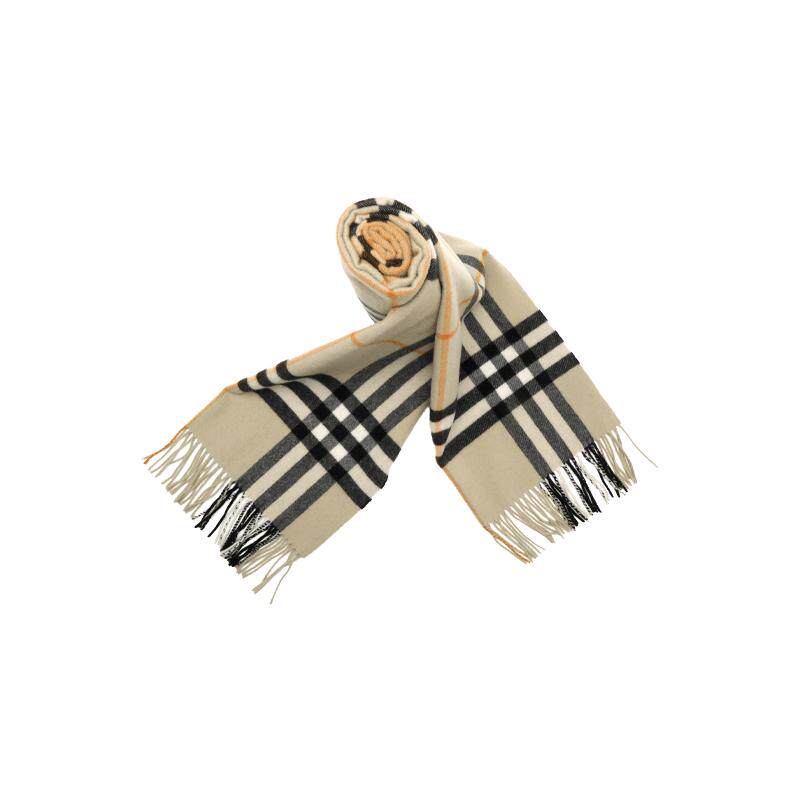 【自营】BURBERRY/博柏利女士山羊绒格纹长款大号围巾披肩