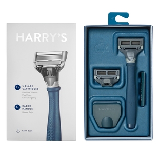 美国进口HARRYS男士个性便携手动剃须刀传统复古刮胡五层刀片套装