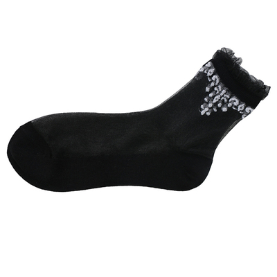 女士蕾丝纯棉底水晶玻璃丝短丝袜