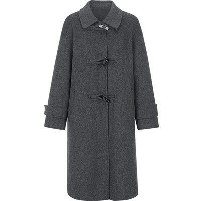 【全羊毛】KBNE毛呢外套呢子大衣2025新款灰色长袖小个子秋冬女装