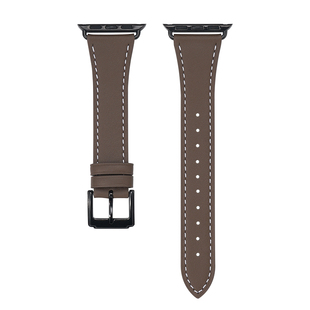 iserisewatch适用applewatchs11表带头层双面小牛皮苹果手表10女款s8ultra/se代iwatch7高级真皮小众夏天原创