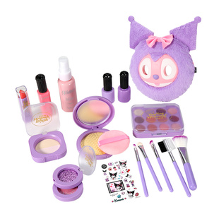 库洛米卡通毛绒面具仿真化妆品玩具套装小女孩过家家化妆游戏礼盒
