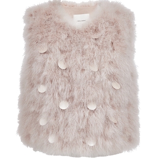 Vero Moda皮草女2025冬季新款亮片纯色短款年会礼服马甲3254FU002