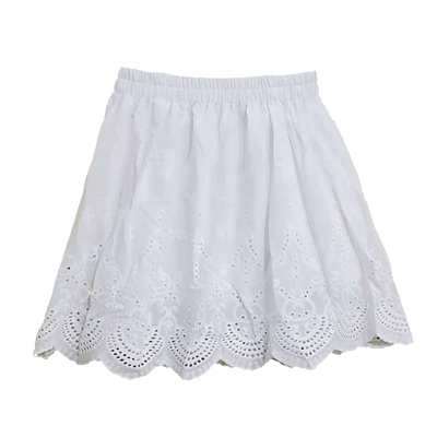 蕾丝镂空纯色松紧腰甜美范短裙