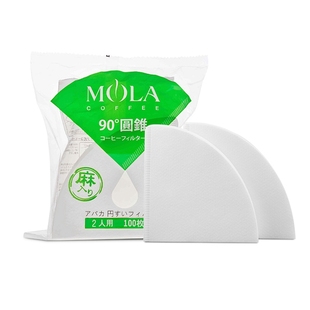 日本三洋MOLA手冲咖啡白滤纸麻纤维锥形01/02 V60咖啡烘焙度滤纸