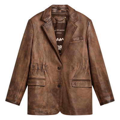 GoldenGoose棕色夹克外套