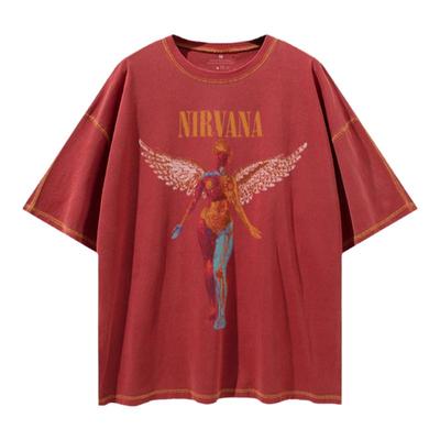 NIRVANA水洗做旧摇滚风短袖T恤