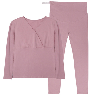 孕妇保暖内衣套装秋衣秋裤哺乳睡衣春秋棉产后打底月子服大码冬