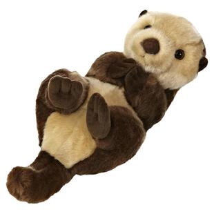 美国Aurora World周边仿真动物正版可爱水獭公仔玩偶娃娃毛绒玩具