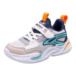 巴布豆网面男童鞋2026春夏季透气男孩儿童跑步鞋青少年防滑运动鞋