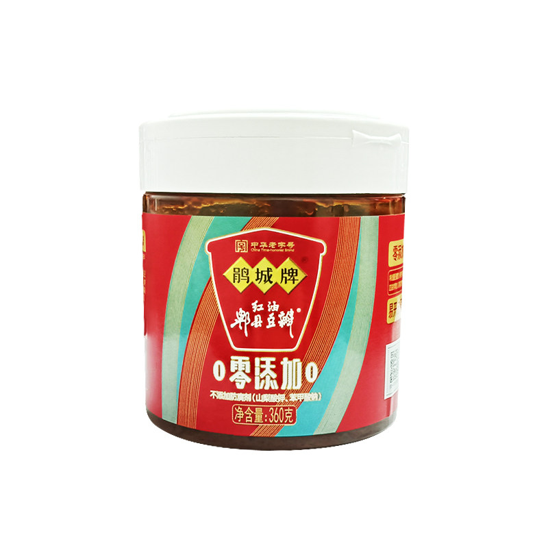 鹃城牌红油郫县豆瓣酱360g四川特产家用炒菜商用娟城香辣酱