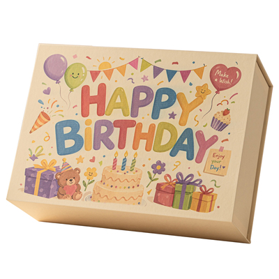 Happybirthday翻盖磁吸礼物盒子