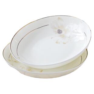 唐山骨瓷碗家用单个碗盘餐具轻奢高档碗碟高脚米饭碗面碗吃饭的碗