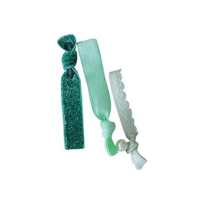 手工薄荷绿色亮亮的葱绒弹力发带