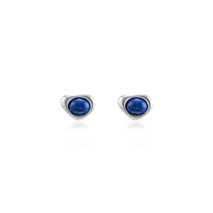 LARAINE YIN简约百搭设计感耳环小耳钉不规则青金石耳饰