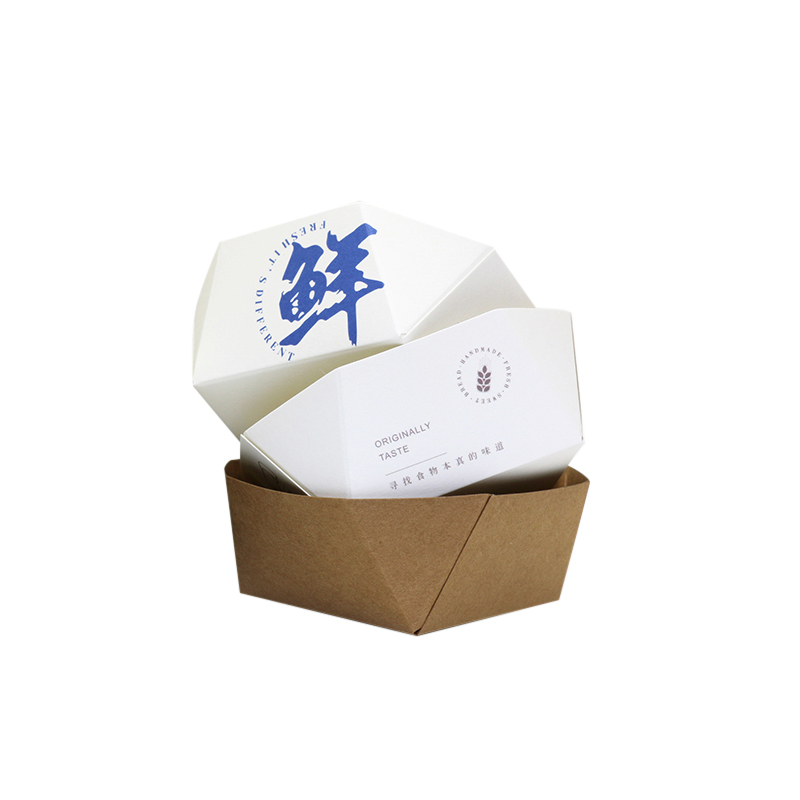 长形方形船形八角盒纸托汉堡面包甜点烘焙油炸食小吃麻薯球可定制