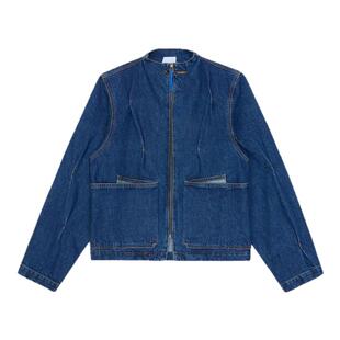 ADERERROR 25SS Jacket Product. 15夹克褶皱细节高领牛仔外套